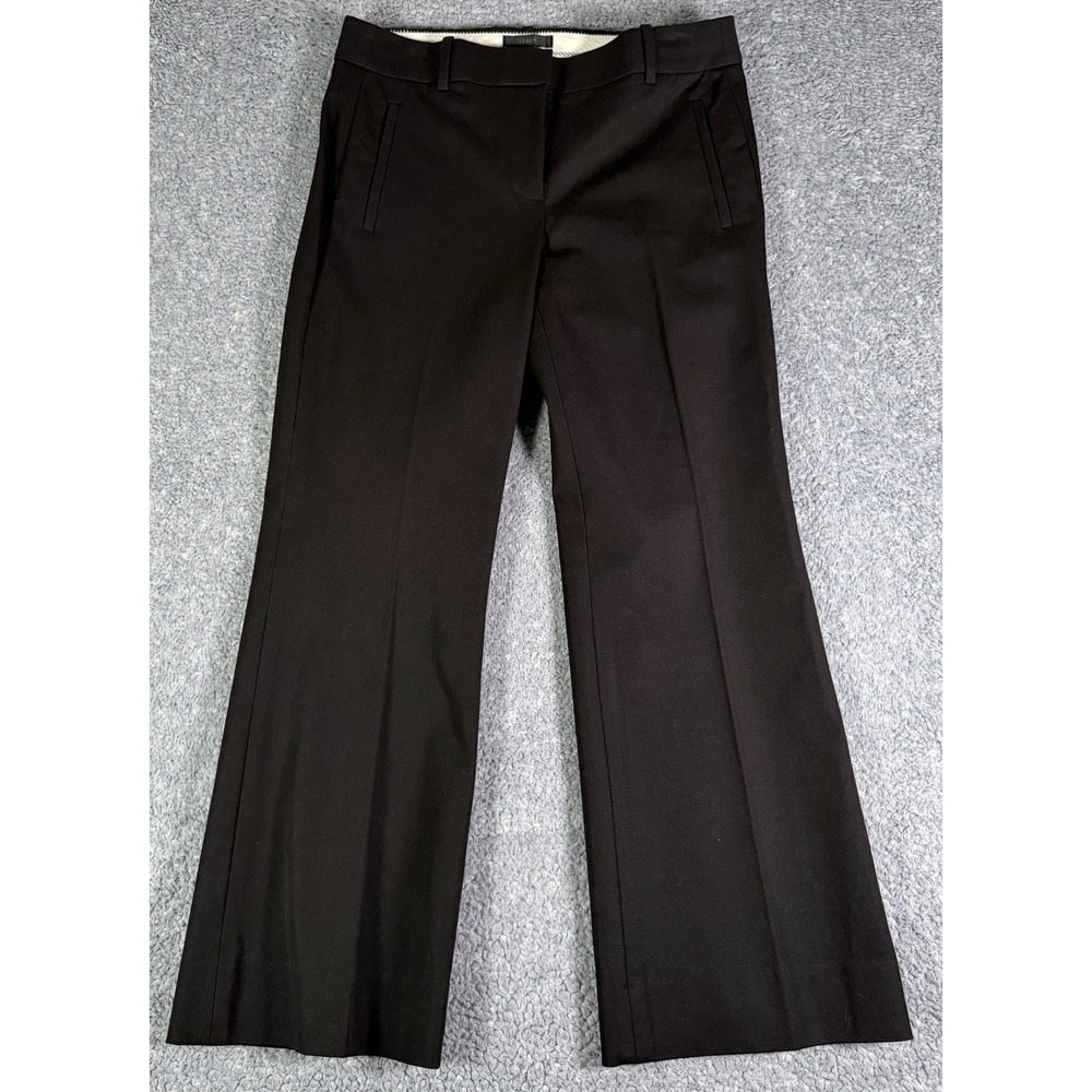 J Crew Womens Teddie Cropped Flare Dress Pant Size 4 Black Cotton Blend Trousers